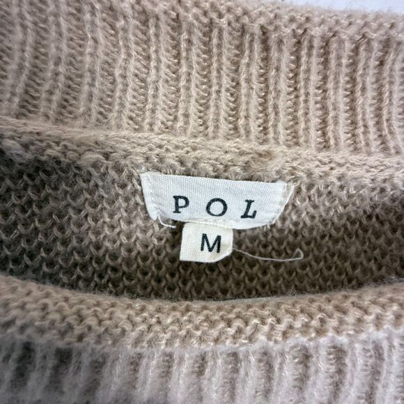 POL Teddy Bear Fuzzy Peach Sign Sweater - Women's Medium, Oversized - Picture 6 of 11